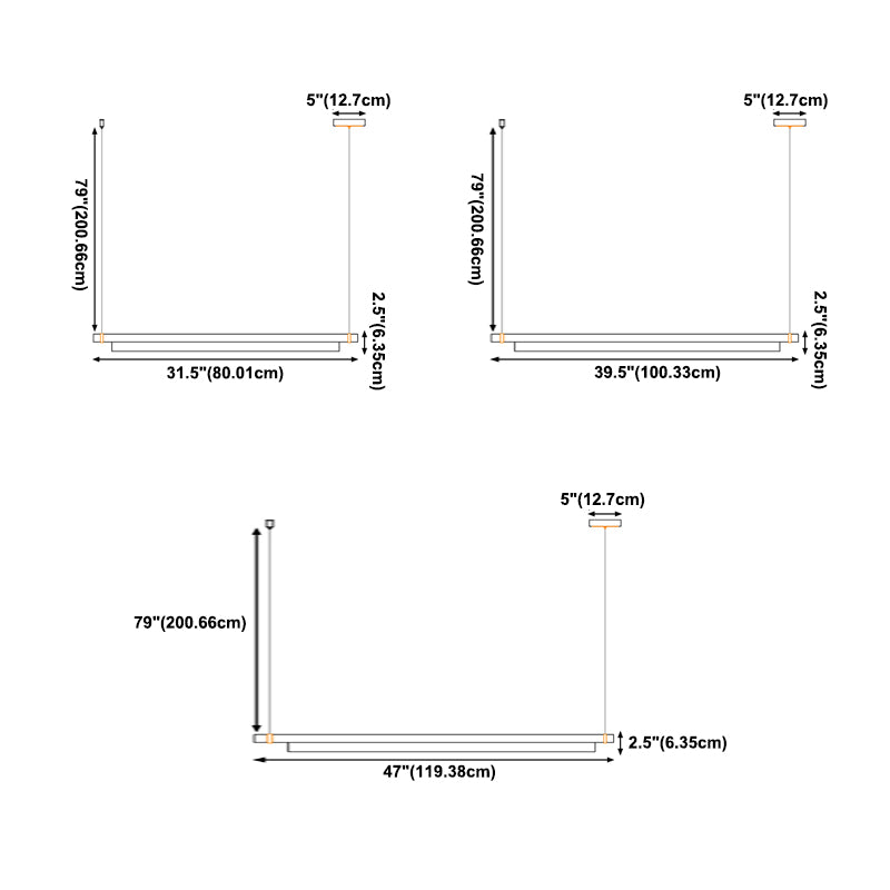 Lampada il lampadario in metallo lineare dell'illuminazione dell'isola a led moderna per sala da pranzo