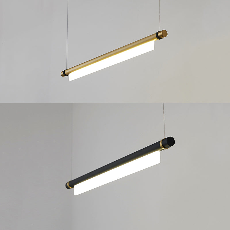 Lampada il lampadario in metallo lineare dell'illuminazione dell'isola a led moderna per sala da pranzo