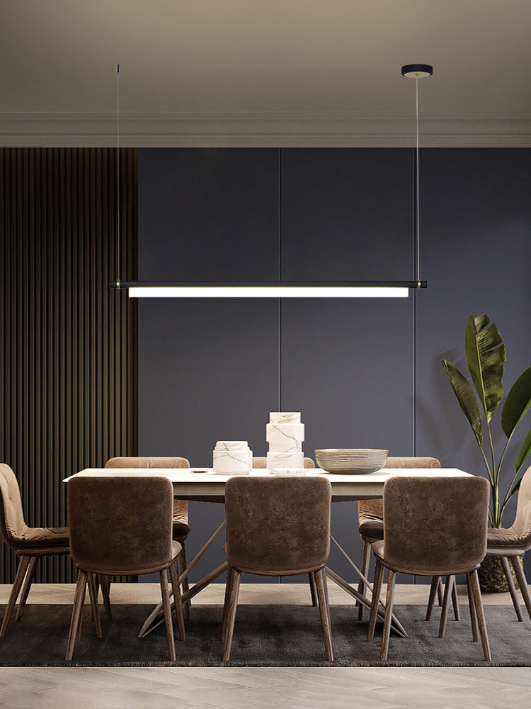 Lampada il lampadario in metallo lineare dell'illuminazione dell'isola a led moderna per sala da pranzo