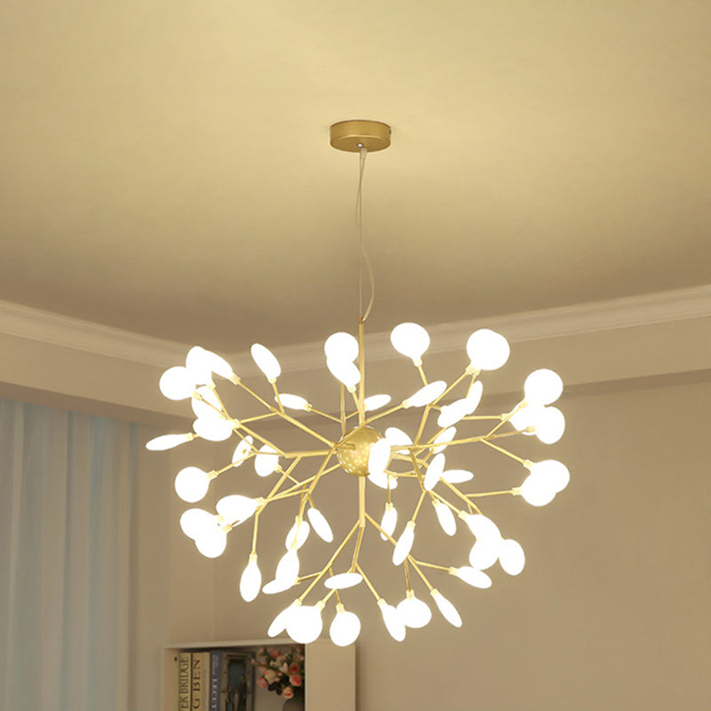 Modern Creative Firefly Hanging Lamp Wrought Iron Indoor Pendant Light with Acrylic Shade