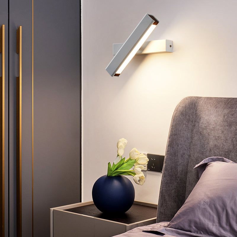 Moderno de moda simple estilo geométrico mate de pared de metal 1 apliques de luz