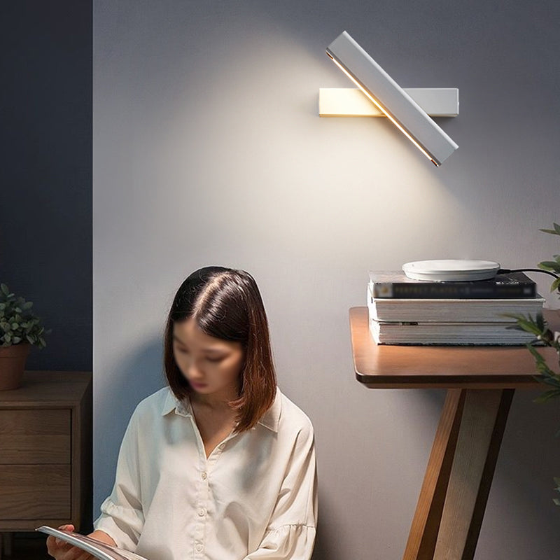 Moderno de moda simple estilo geométrico mate de pared de metal 1 apliques de luz