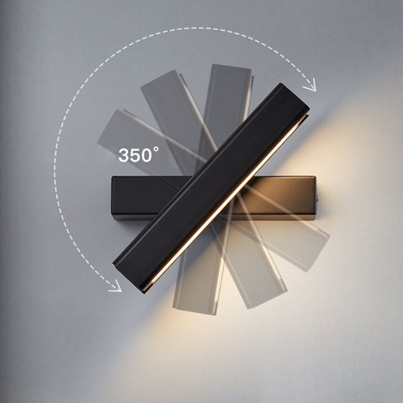 Moderno de moda simple estilo geométrico mate de pared de metal 1 apliques de luz