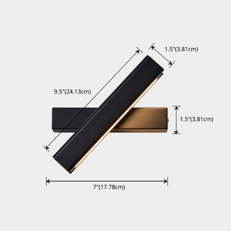 Moderno de moda simple estilo geométrico mate de pared de metal 1 apliques de luz