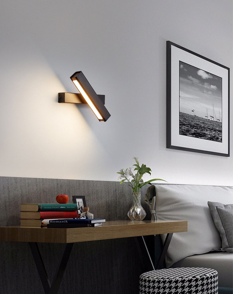 Moderno de moda simple estilo geométrico mate de pared de metal 1 apliques de luz