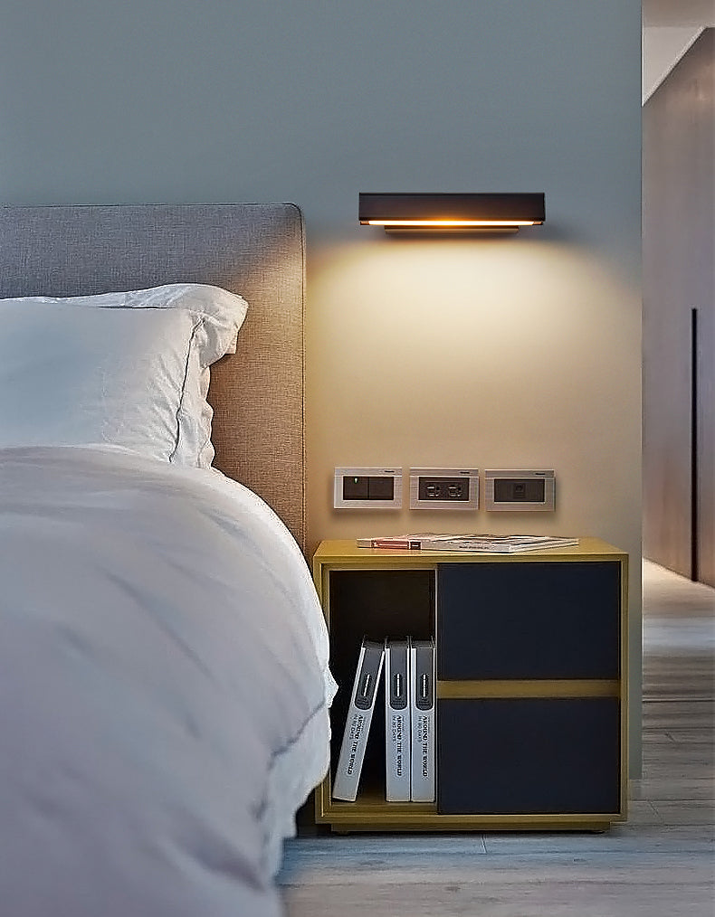 Moderno de moda simple estilo geométrico mate de pared de metal 1 apliques de luz