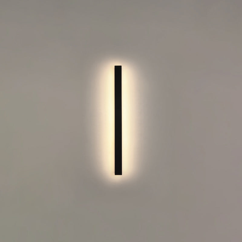 Metal Linear Shade Metal Wall Lights Modern 1 Head Wall Mount Fixture in Black