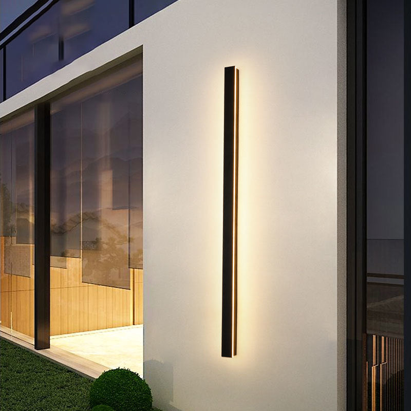 Metal Linear Shade Metal Wall Lights Modern 1 Head Wall Mount Fixture in Black