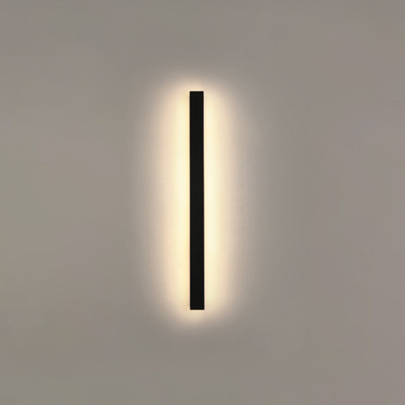 Metal Linear Shade Metal Wall Lights Modern 1 Head Wall Mount Fixture in Black