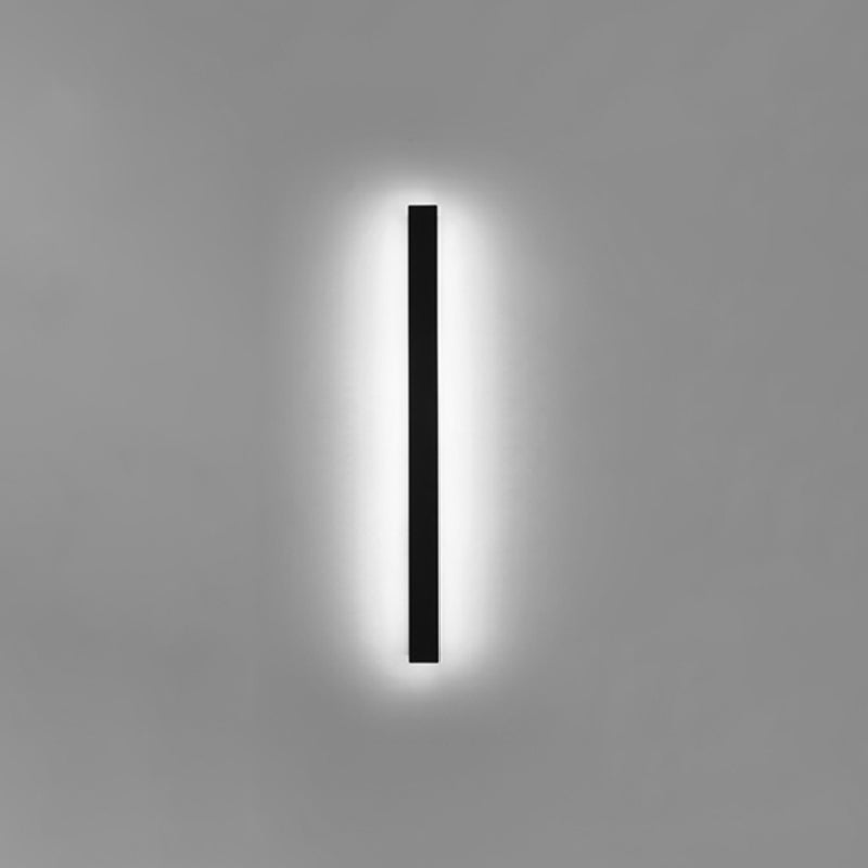 Metal Linear Shade Metal Wall Lights Modern 1 Head Wall Mount Fixture in Black