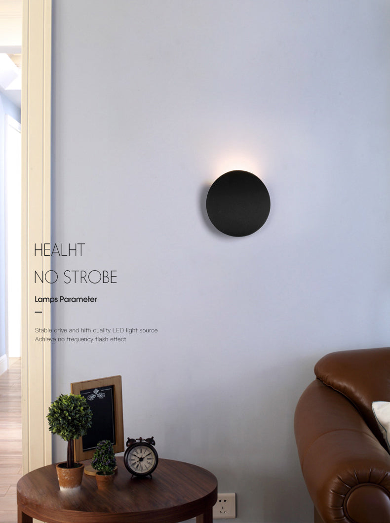 Moderno de moda simple estilo geométrico mate de pared de metal 1 apliques de luz