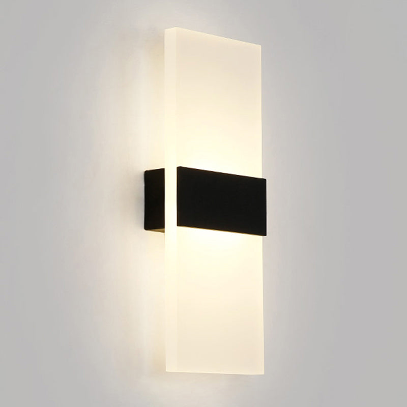 Moderno de moda simple estilo geométrico mate de pared de metal 1 apliques de luz