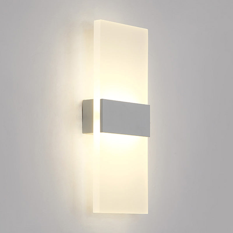 Moderno de moda simple estilo geométrico mate de pared de metal 1 apliques de luz