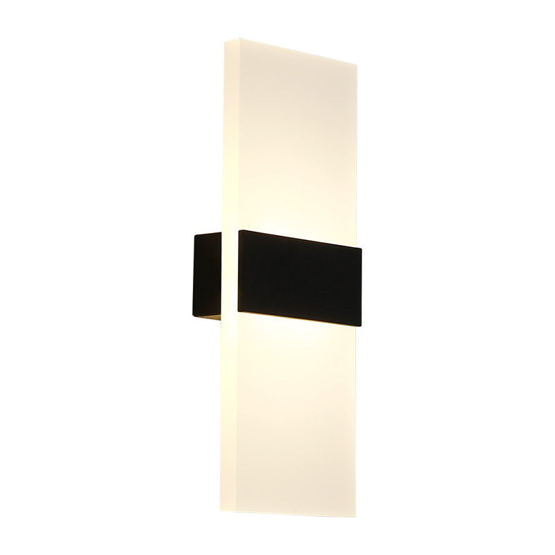 Moderno de moda simple estilo geométrico mate de pared de metal 1 apliques de luz