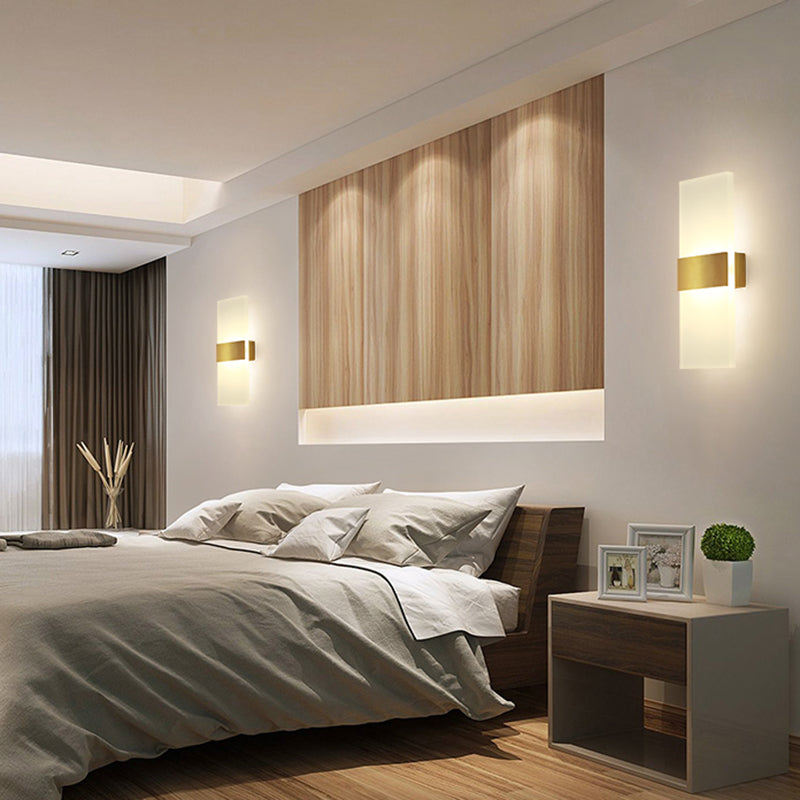 Moderno de moda simple estilo geométrico mate de pared de metal 1 apliques de luz