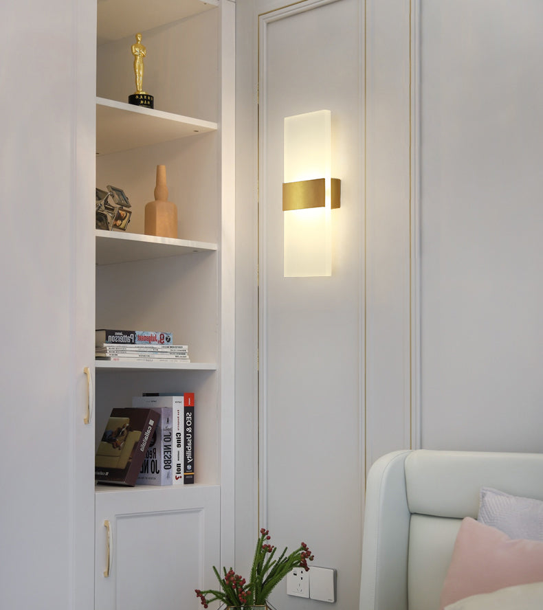 Moderno de moda simple estilo geométrico mate de pared de metal 1 apliques de luz