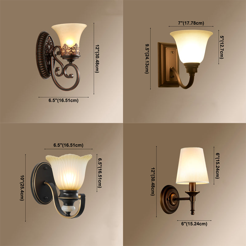 Iluminación de pared de múltiples sombras estilo de vidrio simple moderno 1 luz de pared ligera