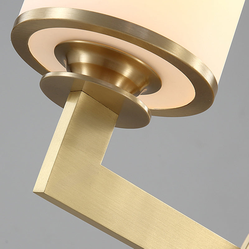 Moderno de estilo simple de estilo medio cilindro Medina de pared y vidrio 1 apliques de luz