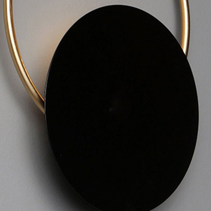 Lámpara de pared circular de hierro de pared de pared de 2 luces de lujo de lujo para espacios interiores