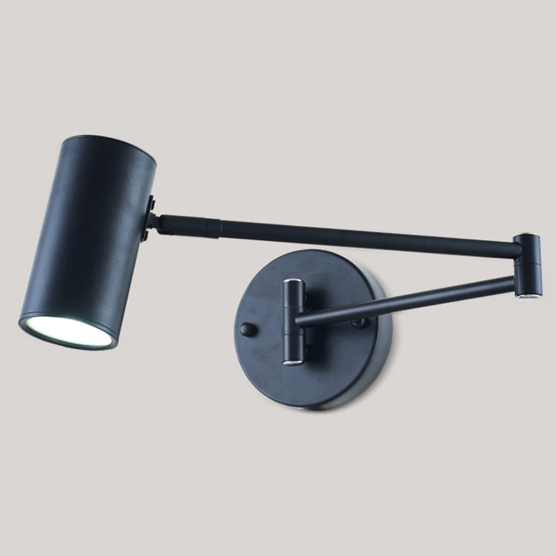 Moderne artistiek verstelbare wandlamp elektroplate ijzercilindroid wandlicht met acrylschaduw