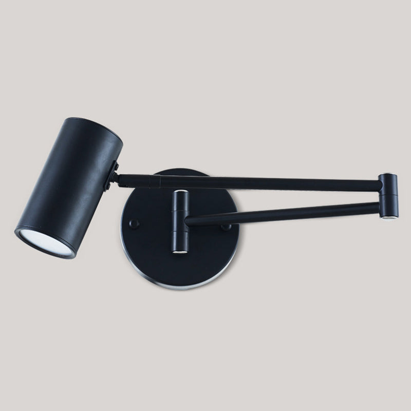 Moderne artistiek verstelbare wandlamp elektroplate ijzercilindroid wandlicht met acrylschaduw