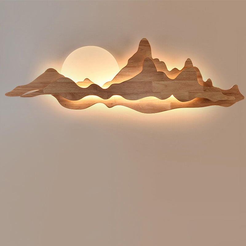 Minimalismo de madera de 1 luces Dispara de luz Lámpara de té Lámpara de pared de la sala de té.