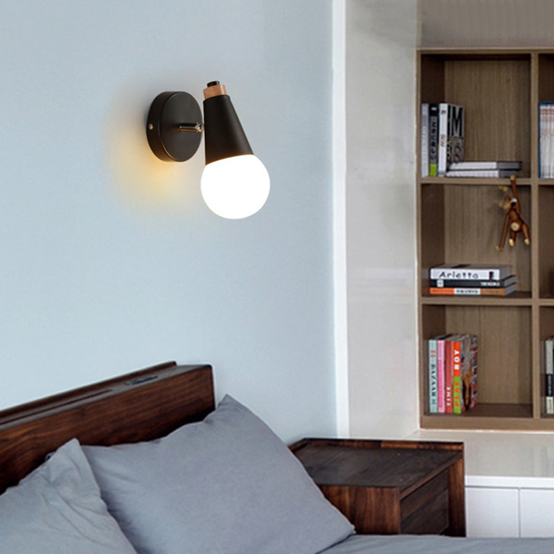 1-Light Geometric Shade Wall Sconce Modren Nordic Macarons Style Metal Wall Lighting