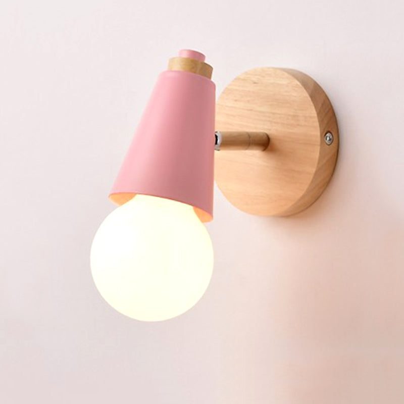 Moderne Nordic Macarons Style Geometric Shade Wall Sconce Metal 1 Approches légères