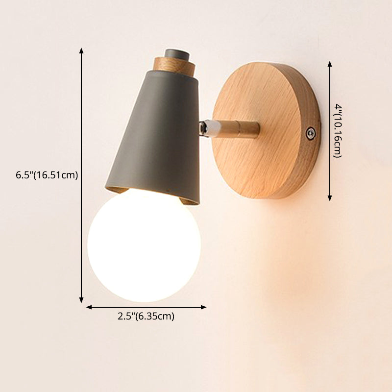 Moderne Nordic Macarons Style Geometric Shade Wall Sconce Metal 1 Approches légères