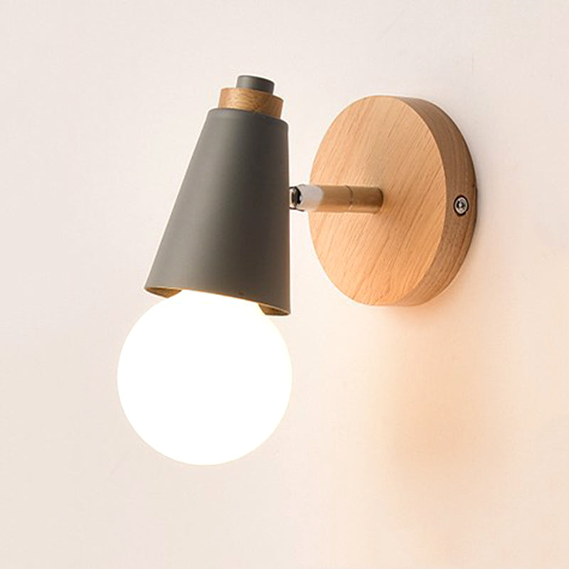 Moderne Nordic Macarons Style Geometric Shade Wall Sconce Metal 1 Approches légères