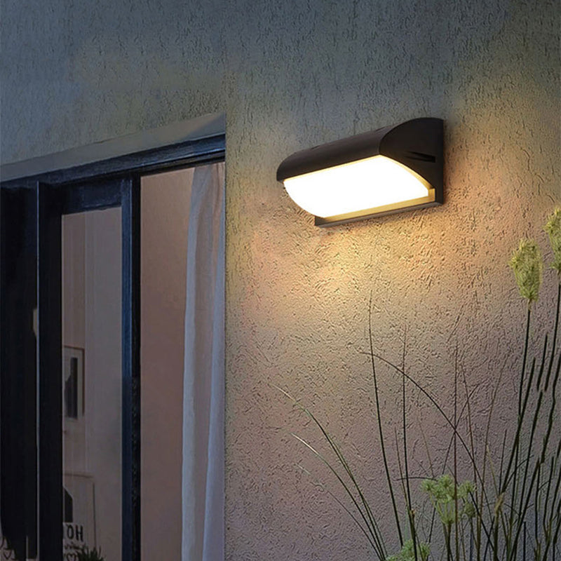 Geometric Shade Wall Lighting Modern Style Metal 1 Light Sconce Light in Black