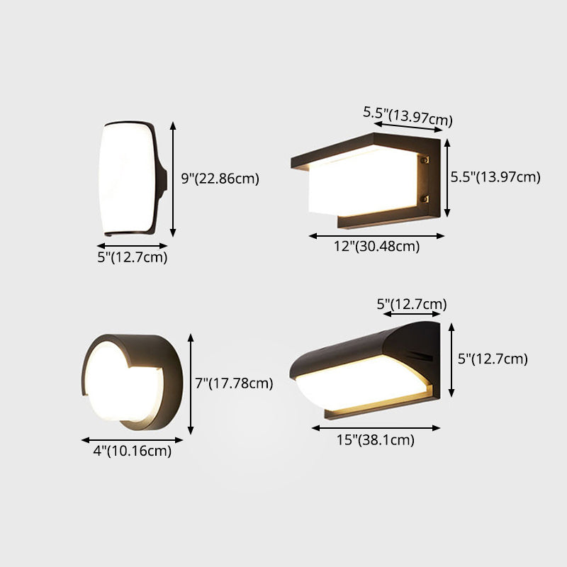 Geometric Shade Wall Lighting Modern Style Metal 1 Light Sconce Light in Black