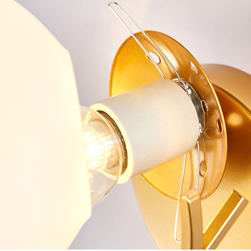 Lámpara de pared de vidrio de estilo de pared moderno de color de sombra redonda de 1 luces