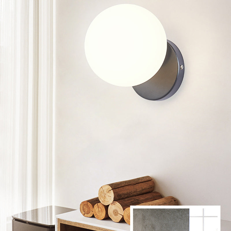 Lámpara de pared de vidrio de estilo de pared moderno de color de sombra redonda de 1 luces