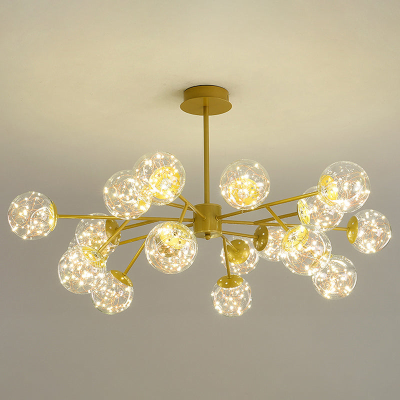 Modern Globe Pendant Chandelier Glass 18 Lights Chandelier for Living Room