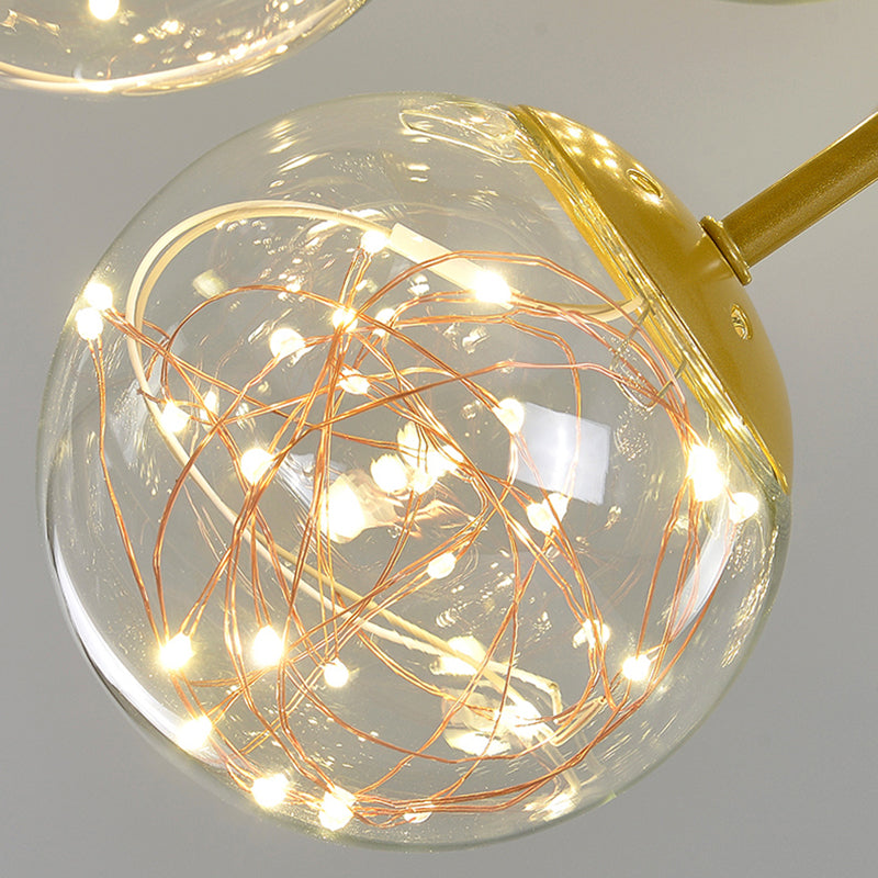 Modern Globe Pendant Chandelier Glass 18 Lights Chandelier for Living Room