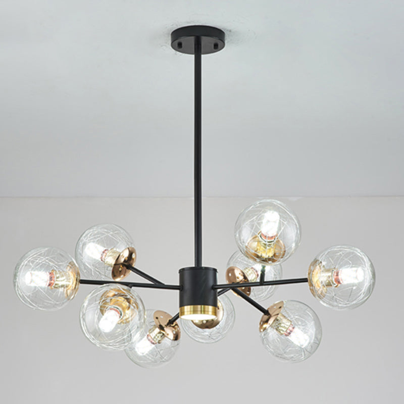 Modern Chandelier Lights Globe-Shaped Pendant Lights Glass Pendant Chandelier for Dining Room