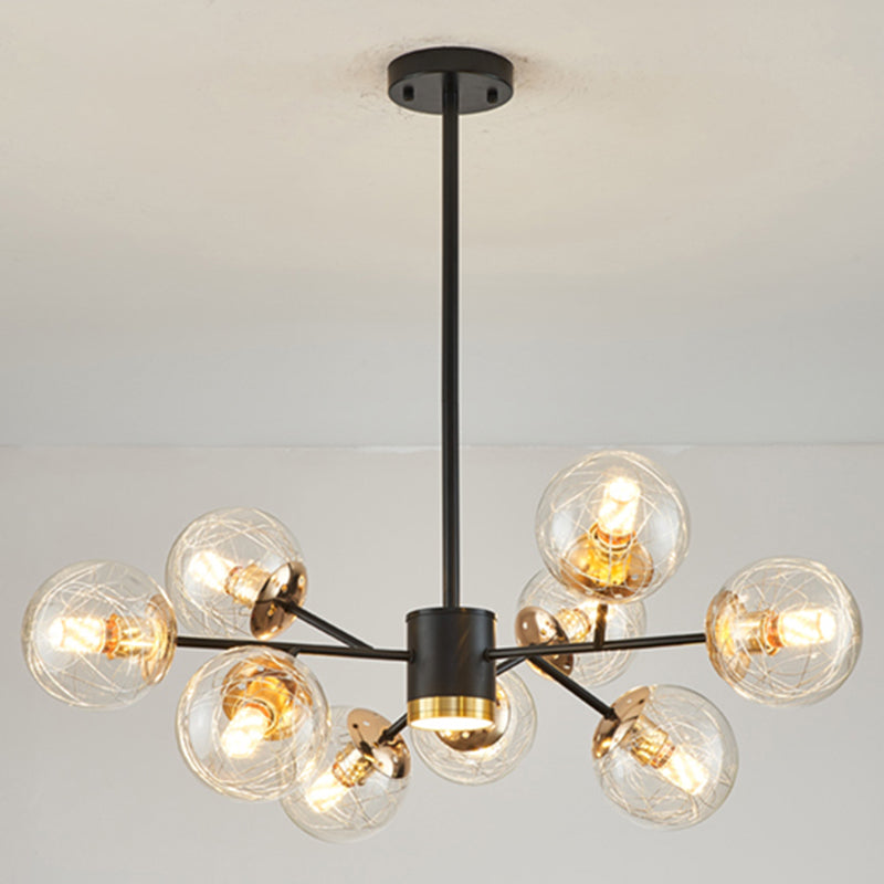 Modern Chandelier Lights Globe-Shaped Pendant Lights Glass Pendant Chandelier for Dining Room