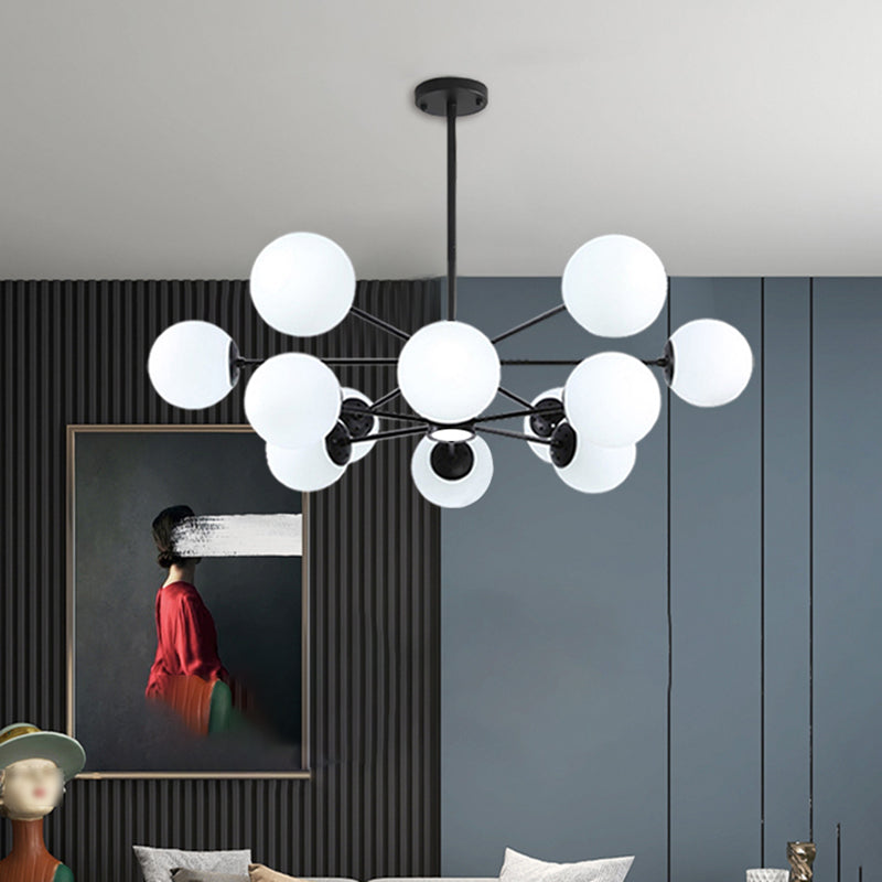 Contemporary Style Globe-Shaped Chandelier Lighting Glass Pendant Lighting