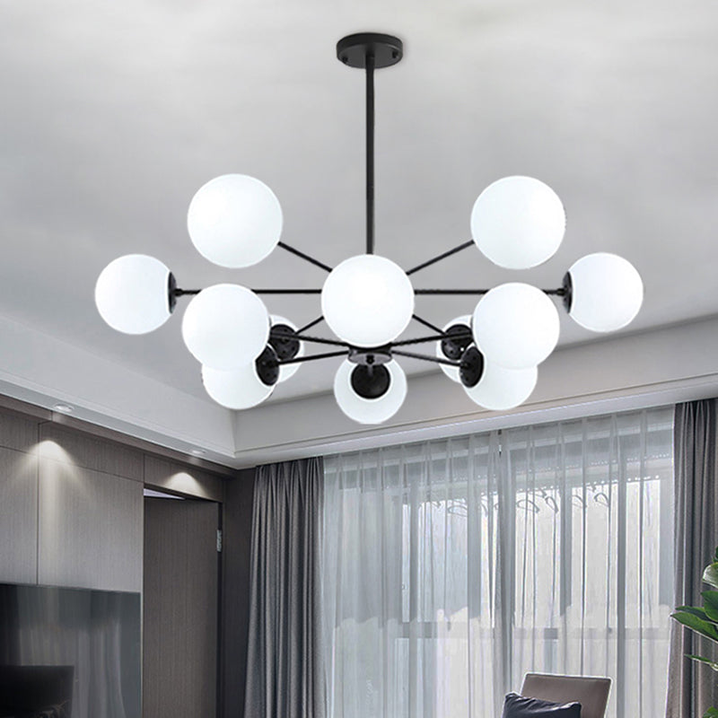 Contemporary Style Globe-Shaped Chandelier Lighting Glass Pendant Lighting