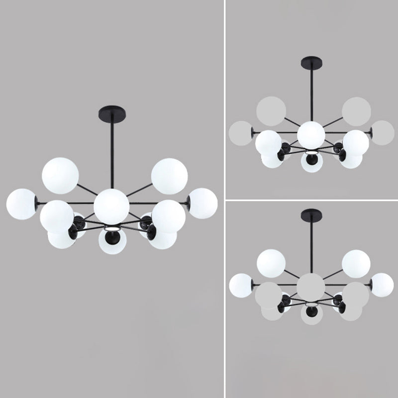 Contemporary Style Globe-Shaped Chandelier Lighting Glass Pendant Lighting