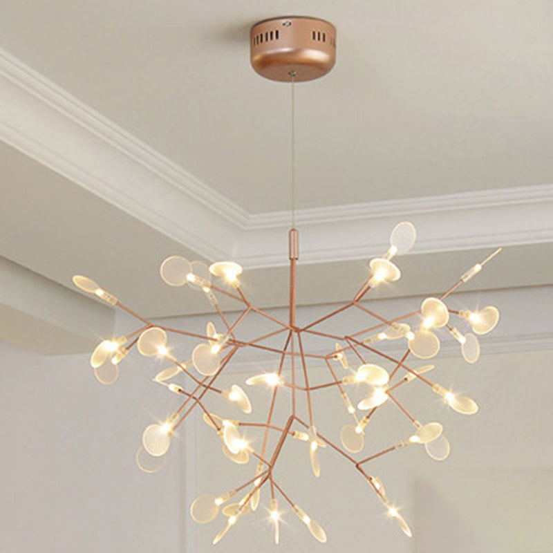 Luce a ciondolo a LED in oro acrilico nella moderna lampada appesa in acciaio inossidabile in acciaio inossidabile