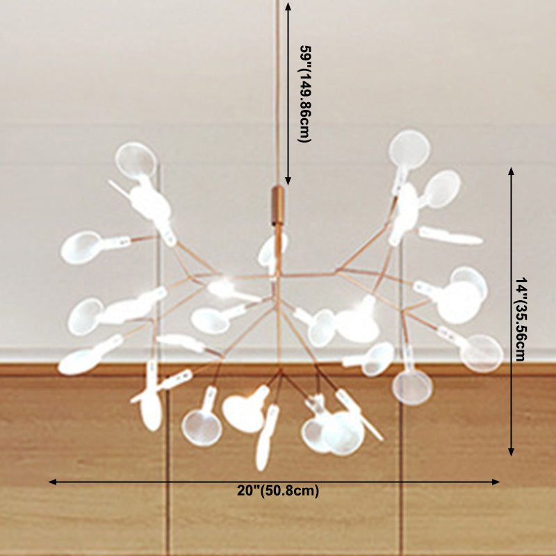 Luce a ciondolo a LED in oro acrilico nella moderna lampada appesa in acciaio inossidabile in acciaio inossidabile