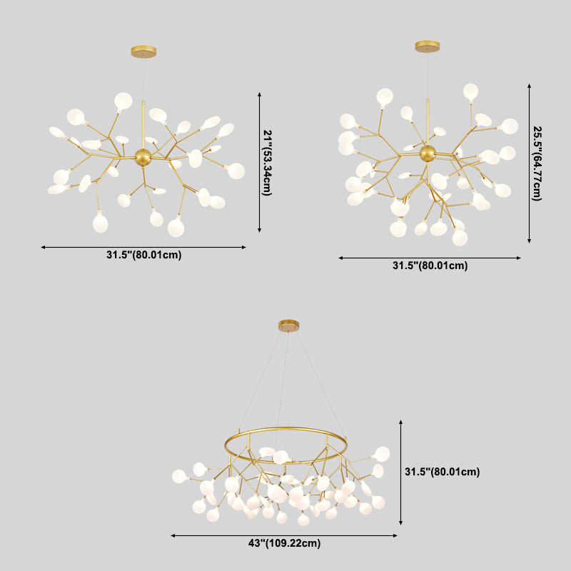Contemporary Gold Hanging Chandelier Circle Ceiling Hanging Light Fixture