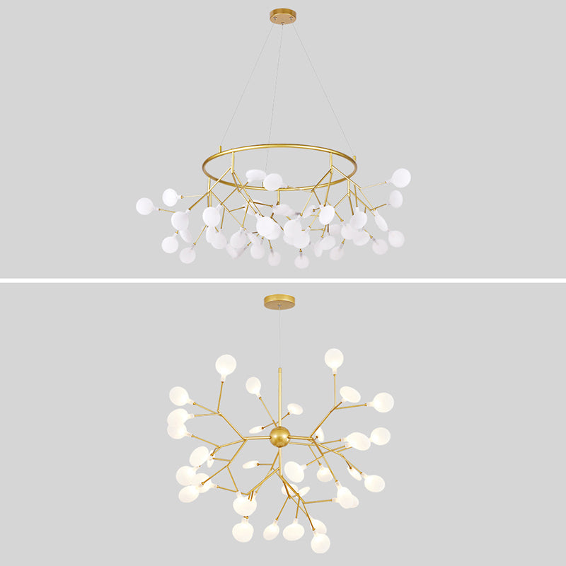 Contemporary Gold Hanging Chandelier Circle Ceiling Hanging Light Fixture