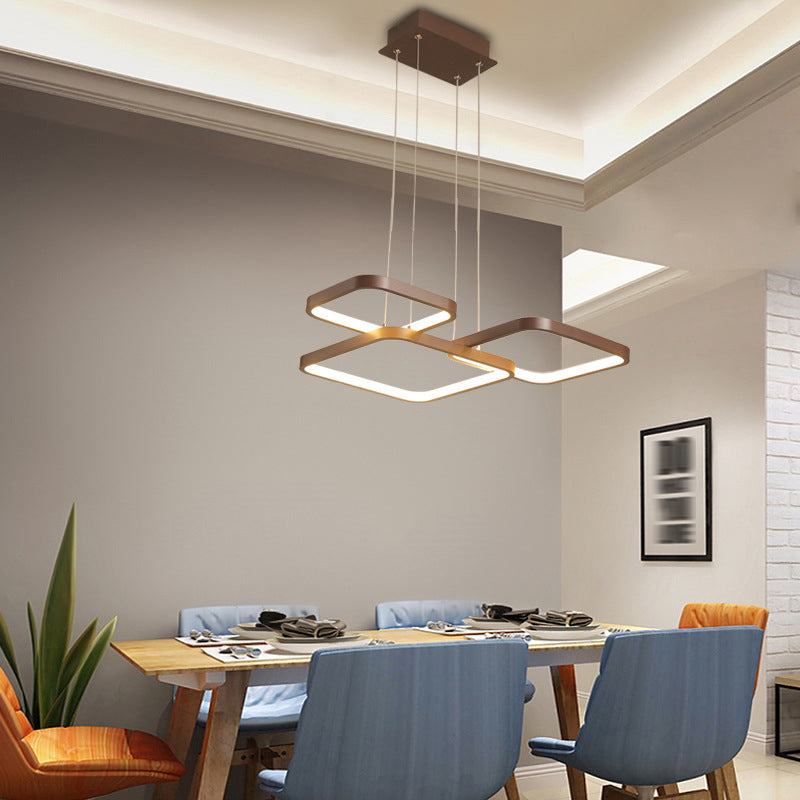 Brown Aluminum Hanging Pendant Lights Modern Hanging Lamps for Living Room