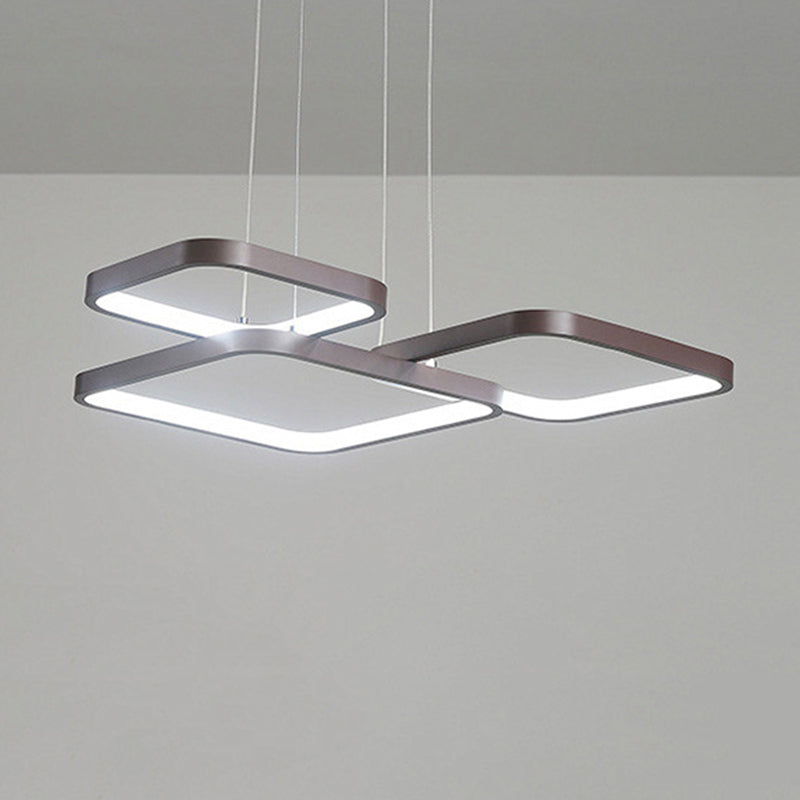 Brown Aluminum Hanging Pendant Lights Modern Hanging Lamps for Living Room