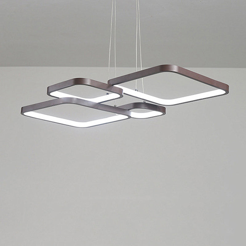 Brown Aluminum Hanging Pendant Lights Modern Hanging Lamps for Living Room