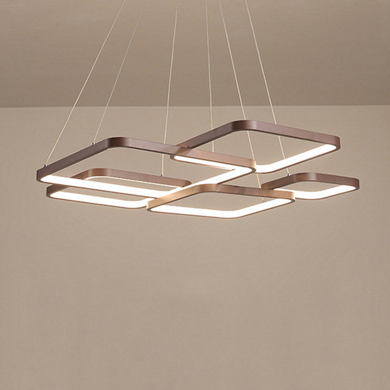 Brown Aluminum Hanging Pendant Lights Modern Hanging Lamps for Living Room