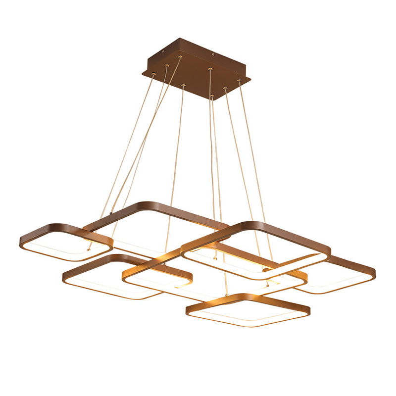 Brown Aluminum Hanging Pendant Lights Modern Hanging Lamps for Living Room